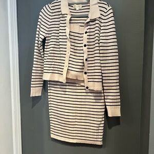 Marled Cream and Black Knit Set